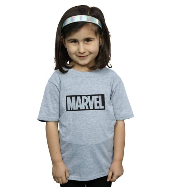 Marvel Girls Logo Outline Cotton T-Shirt