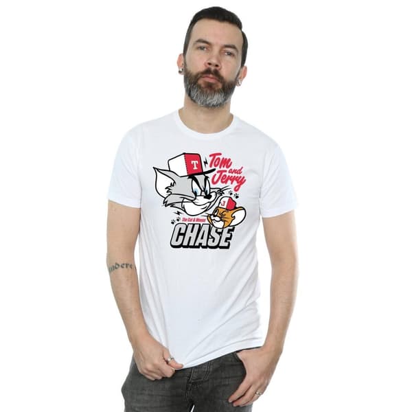 Tom And Jerry Chase T-shirt med katt och mus för herrar