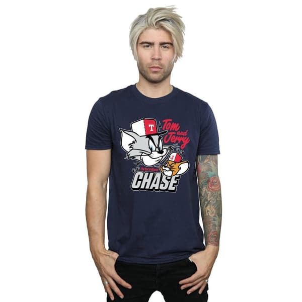 Tom And Jerry Chase T-shirt med katt och mus för herrar