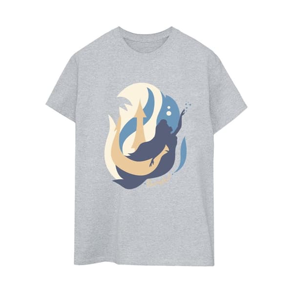 Disney Dam/Tjej Den lilla sjöjungfrun Colour Silhouettes Boyfriend T-shirt i bomull