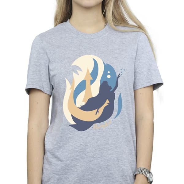 Disney Dam/Tjej Den lilla sjöjungfrun Colour Silhouettes Boyfriend T-shirt i bomull
