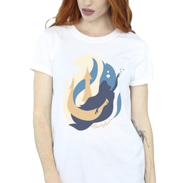 Disney Dam/Tjej Den lilla sjöjungfrun Colour Silhouettes Boyfriend T-shirt i bomull