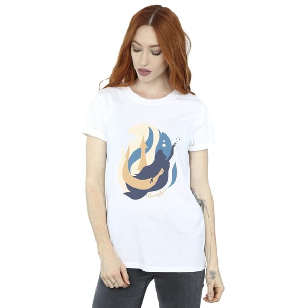 Disney Dam/Tjej Den lilla sjöjungfrun Colour Silhouettes Boyfriend T-shirt i bomull