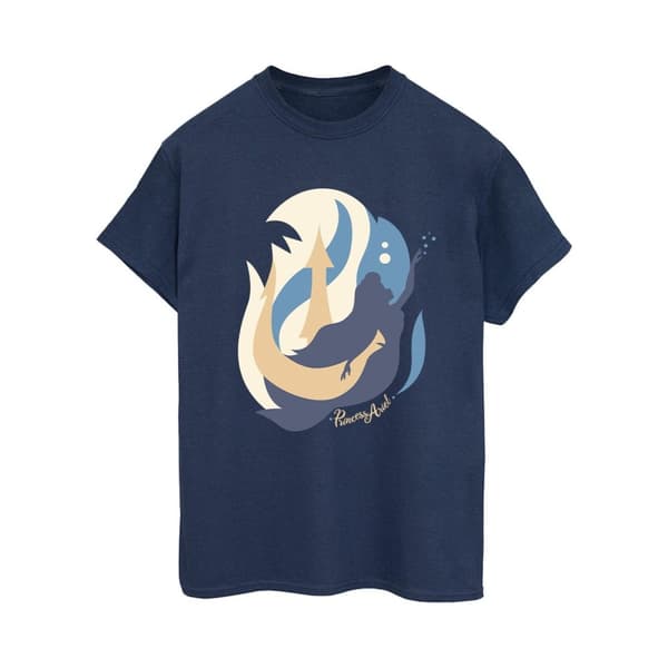 Disney Dam/Tjej Den lilla sjöjungfrun Colour Silhouettes Boyfriend T-shirt i bomull