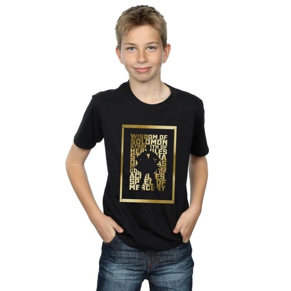 DC Comics T-shirt med guldtext från Shazam för pojkar