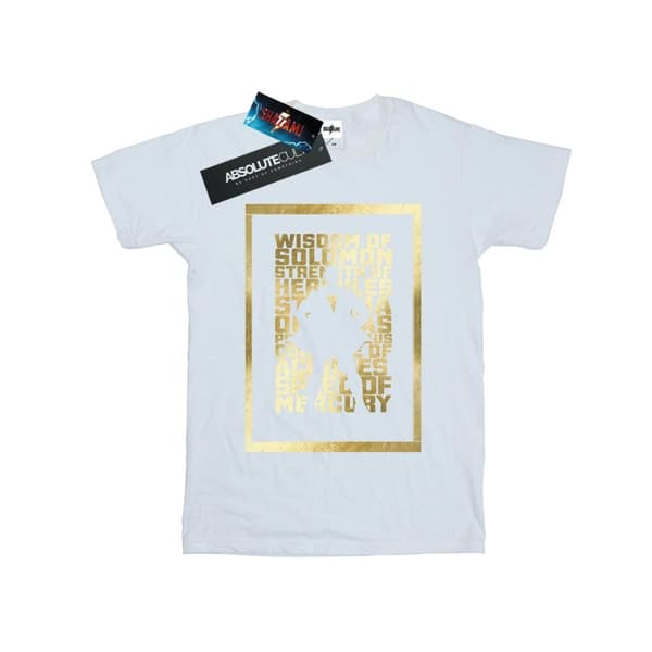 DC Comics T-shirt med guldtext från Shazam för pojkar
