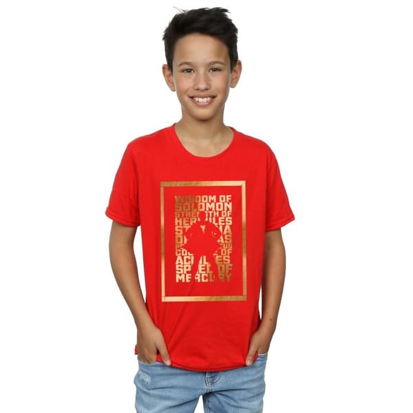 DC Comics T-shirt med guldtext från Shazam för pojkar