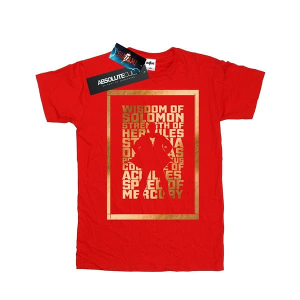DC Comics T-shirt med guldtext från Shazam för pojkar
