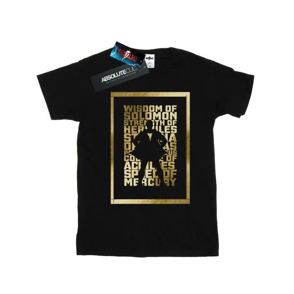 DC Comics T-shirt med guldtext från Shazam för pojkar