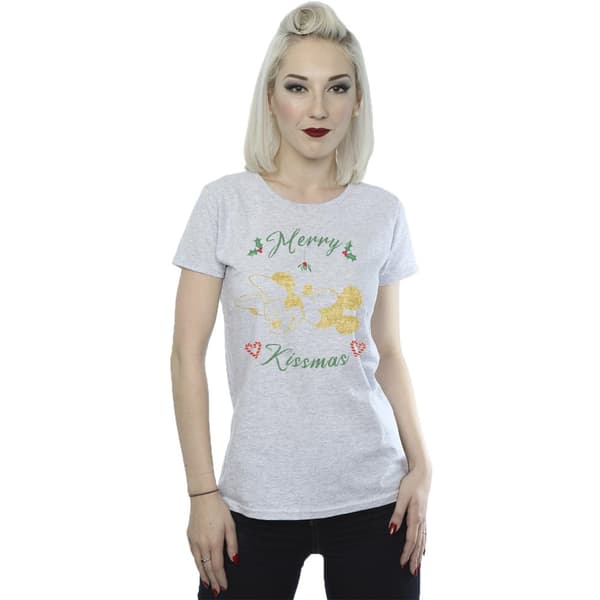 Disney Dam/Tjej Musse Pigg Merry Kissmas T-shirt i bomull
