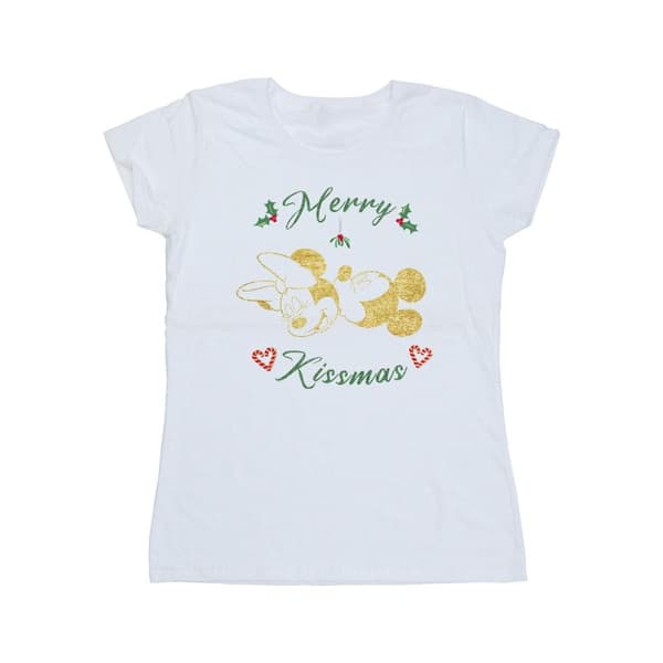 Disney Dam/Tjej Musse Pigg Merry Kissmas T-shirt i bomull