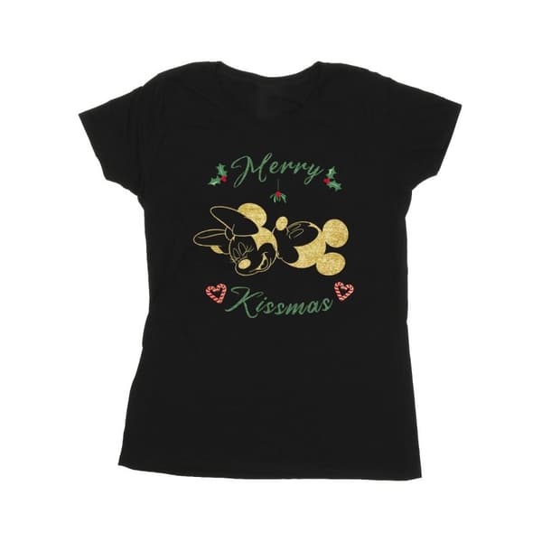 Disney Dam/Tjej Musse Pigg Merry Kissmas T-shirt i bomull