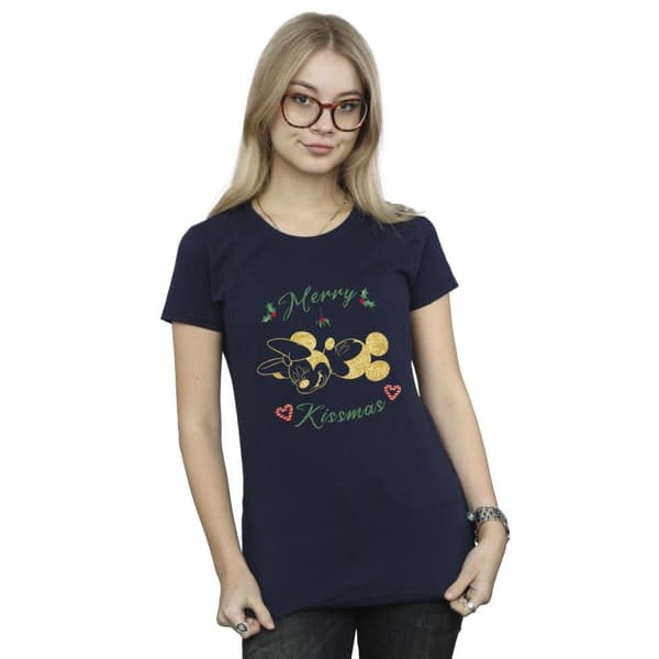Disney Dam/Tjej Musse Pigg Merry Kissmas T-shirt i bomull