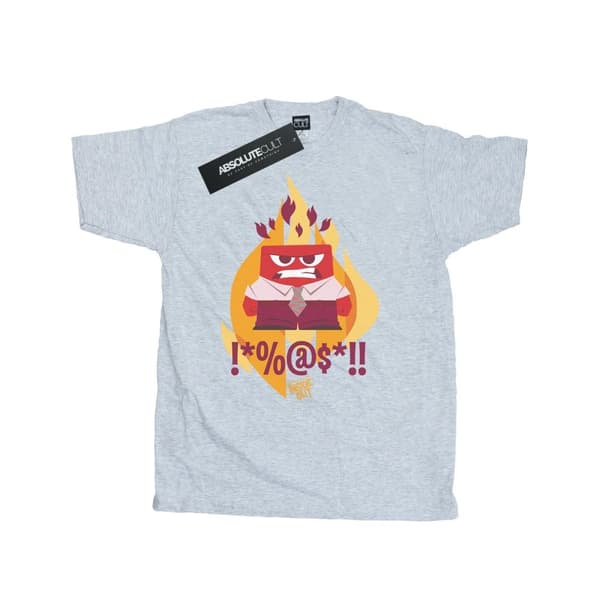 Disney Mens Inside Out Fired Up T-Shirt Sports Grey S