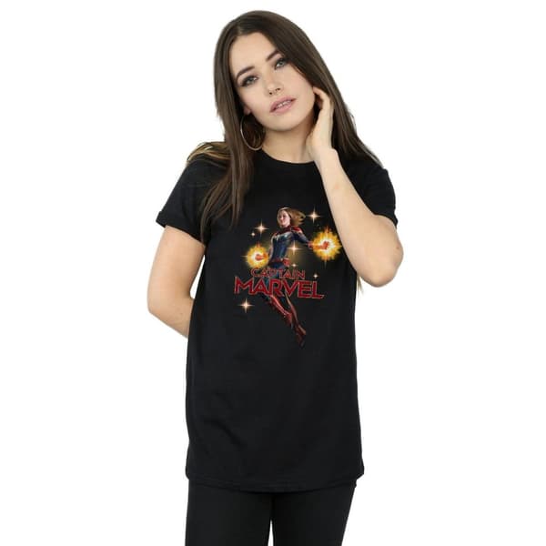 Marvel Womens/Ladies Captain Marvel Carol Danvers Cotton Boyfriend T-Shirt