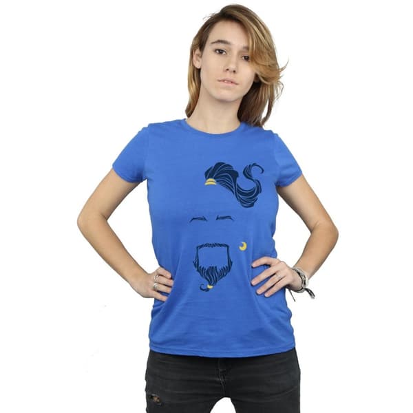Disney Dam/Tjej Aladdin Movie Genie Blue Face T-shirt i bomull