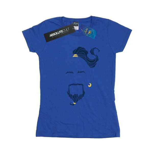 Disney Dam/Tjej Aladdin Movie Genie Blue Face T-shirt i bomull