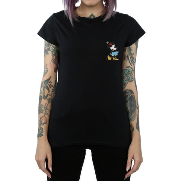 Disney Womens/Ladies Minnie Mouse Kick Chest Cotton T-Shirt