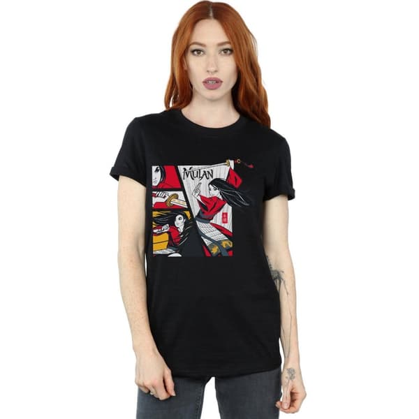 Disney Womens/Ladies Mulan Movie Comic Style Cotton Boyfriend T-Shirt