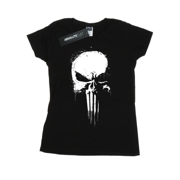 Marvel Dam/Tjej The Punisher Spray Skull Bomulls-T-shirt Black M