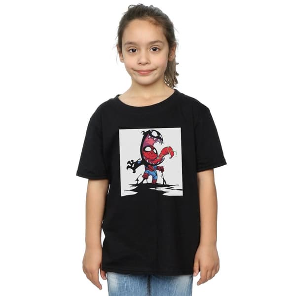 Marvel Girls Spider-Man Venom Cartoon Cotton T-Shirt