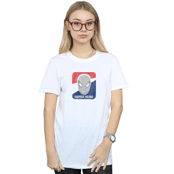 Marvel Dam/Tjej Spider-Man Superhero Sport Bomull Boyfriend T-shirt