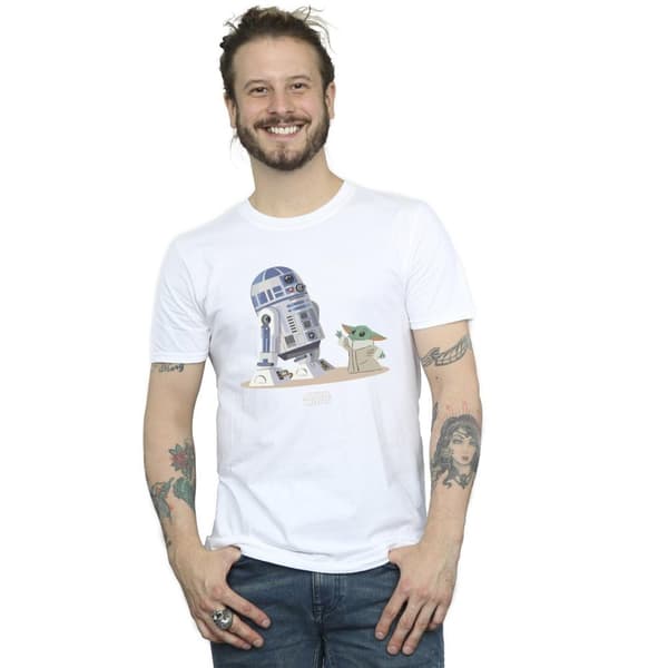 Star Wars Mens The Mandalorian R2D2 And Grogu T-Shirt
