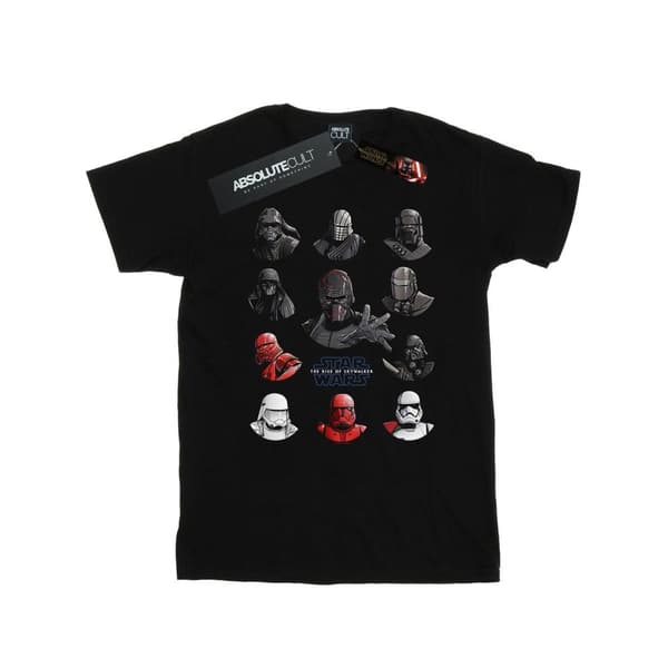 Star Wars: The Rise of Skywalker Womens/Ladies First Order Character Line Up Cotton Boyfriend T-Shirt Black XL