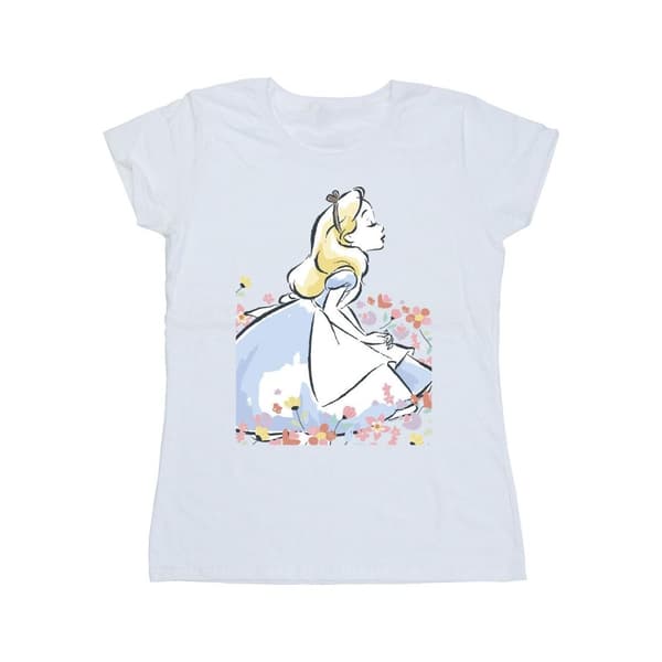 Disney Dam/Tjej - Alice i Underlandet - Skissblommor - Bomulls-T-shirt