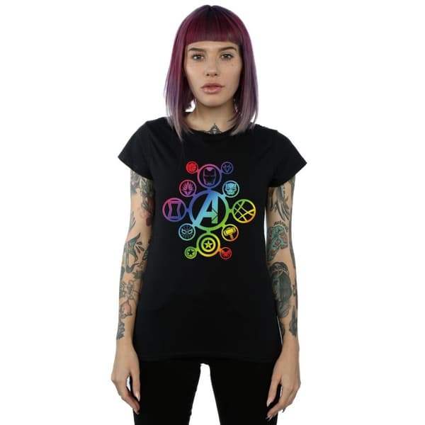 Marvel Womens/Ladies Avengers Infinity War Rainbow Icons Cotton T-Shirt