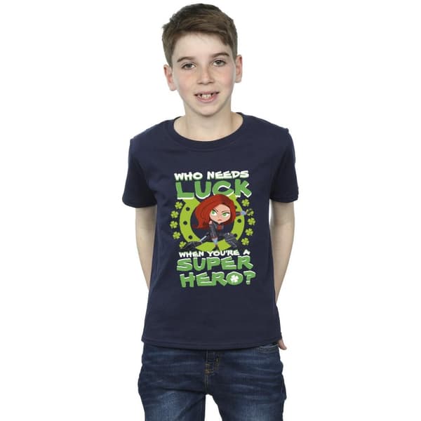 Marvel Boys St Patrick´s Day Black Widow Luck T-Shirt