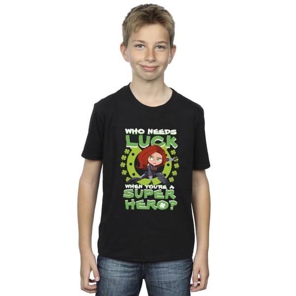 Marvel St Patrick´s Day Black Widow Luck T-shirt för pojkar