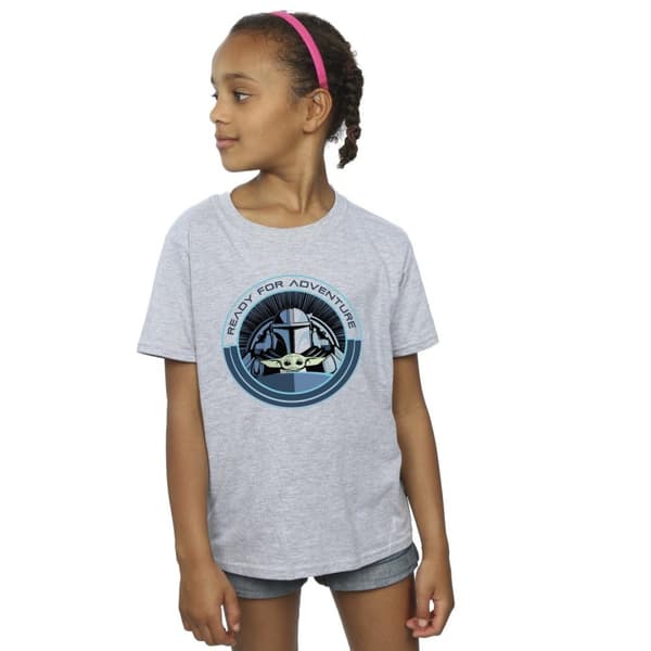 Star Wars Girls The Mandalorian Grogu Ready For Adventure Cotton T-Shirt
