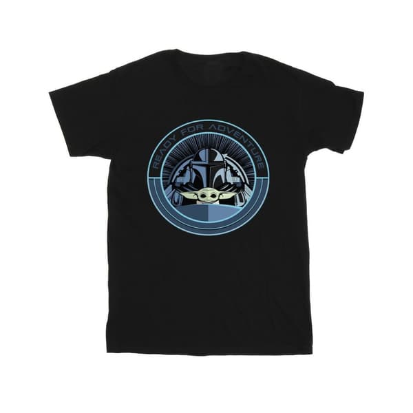 Star Wars Girls The Mandalorian Grogu Ready For Adventure Cotton T-Shirt
