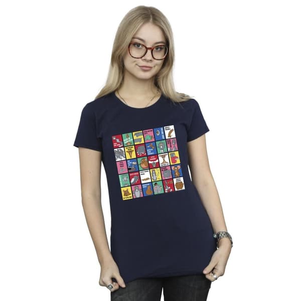 Tom And Jerry Womens/Ladies Grid Squares Cotton T-Shirt