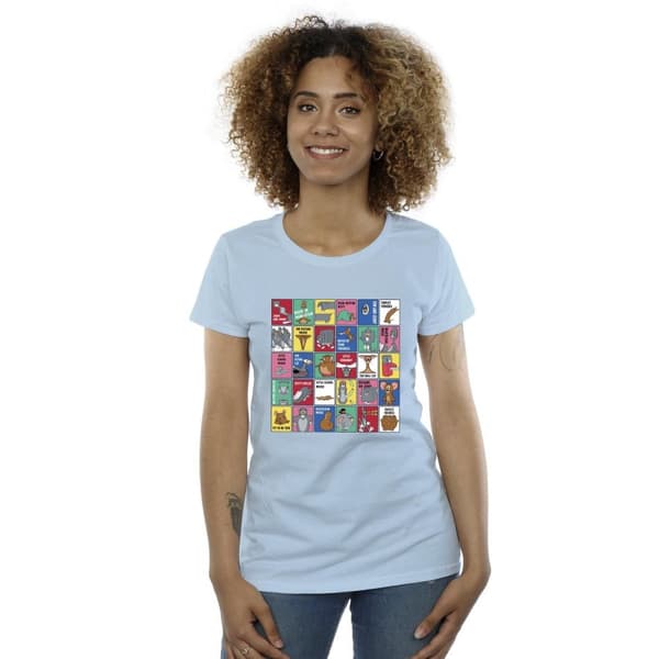 Tom And Jerry Womens/Ladies Grid Squares Cotton T-Shirt