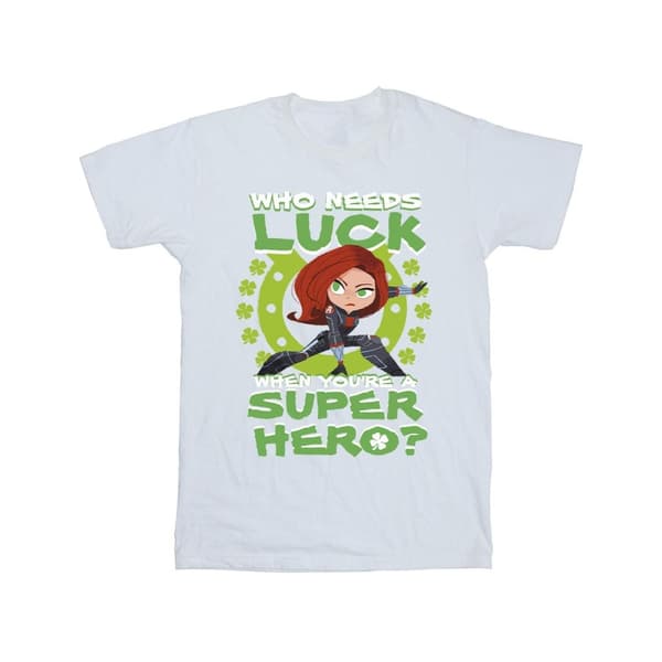 Marvel Mens St Patrick´s Day Black Widow Luck T-Shirt