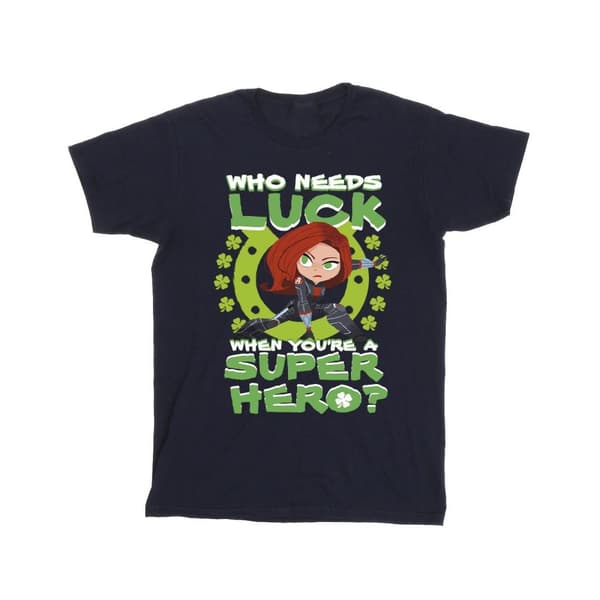 Marvel Mens St Patrick´s Day Black Widow Luck T-Shirt