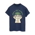 Miniatyrbillede 1 af 3: Star Wars Womens/Ladies The Mandalorian Small But Mighty Grogu Cotton Boyfriend T-Shirt