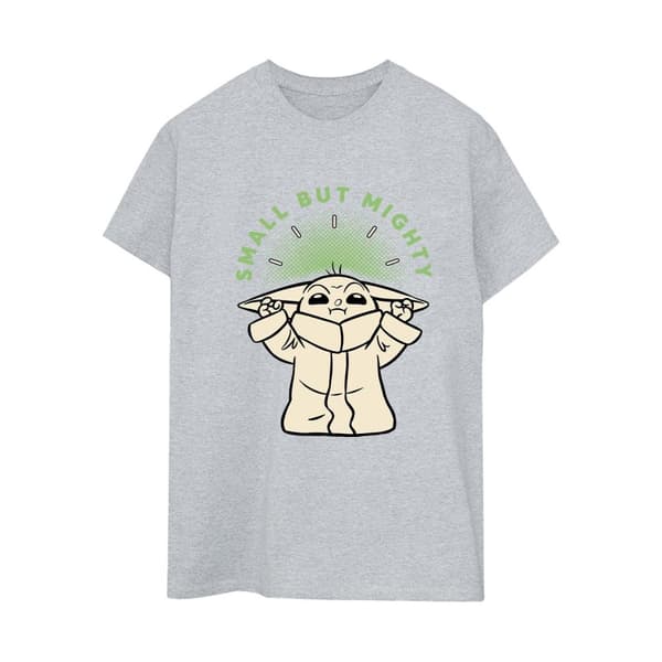 Star Wars Womens/Ladies The Mandalorian Small But Mighty Grogu Cotton Boyfriend T-Shirt