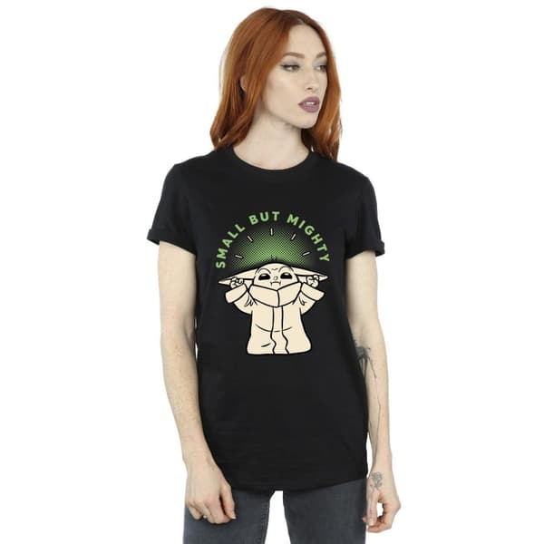 Star Wars Womens/Ladies The Mandalorian Small But Mighty Grogu Cotton Boyfriend T-Shirt