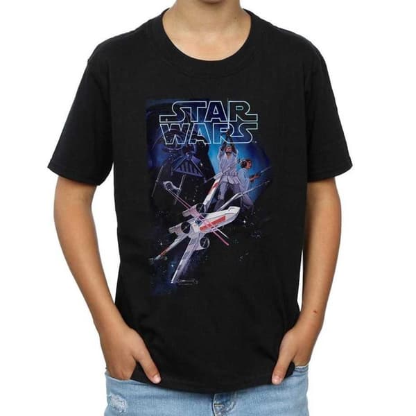Star Wars T-shirt med flygande modellraket för pojkar