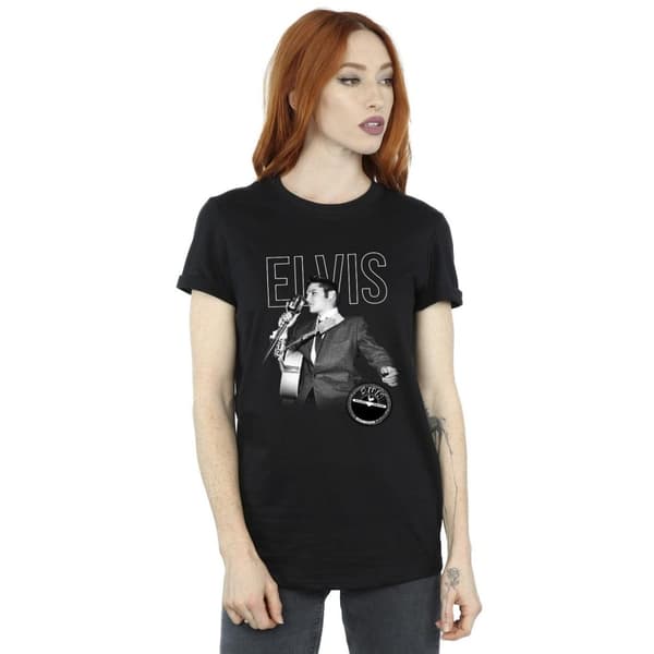 Elvis Womens/Ladies Logo Portrait Cotton Boyfriend T-Shirt