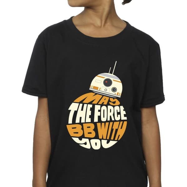 Star Wars Girls May The Force BB8 Cotton T-Shirt