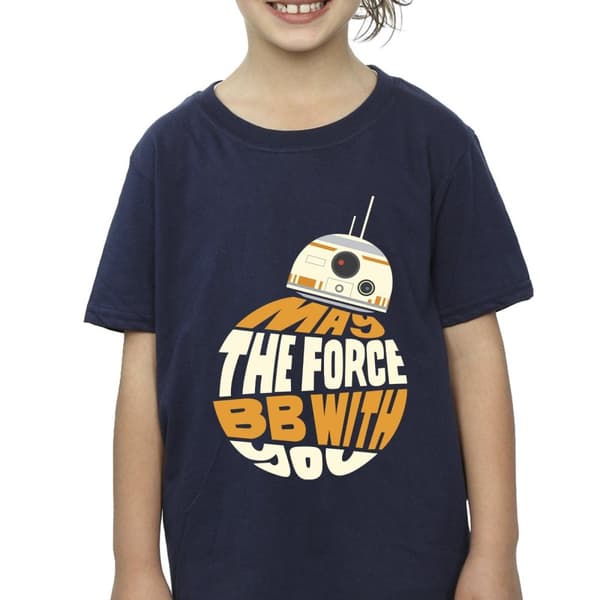 Star Wars Girls May The Force BB8 Cotton T-Shirt