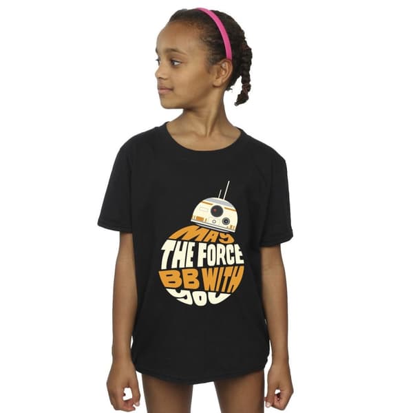 Star Wars May The Force BB8 bomulls-T-shirt för flickor