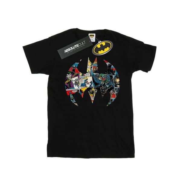 DC Comics Girls Batman Comic Book Logo Cotton T-Shirt Black 7-8 Years