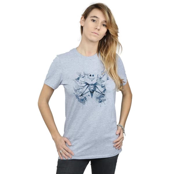 Disney Womens/Ladies Nightmare Before Christmas Paint Spray Carers Cotton Boyfriend T-Shirt