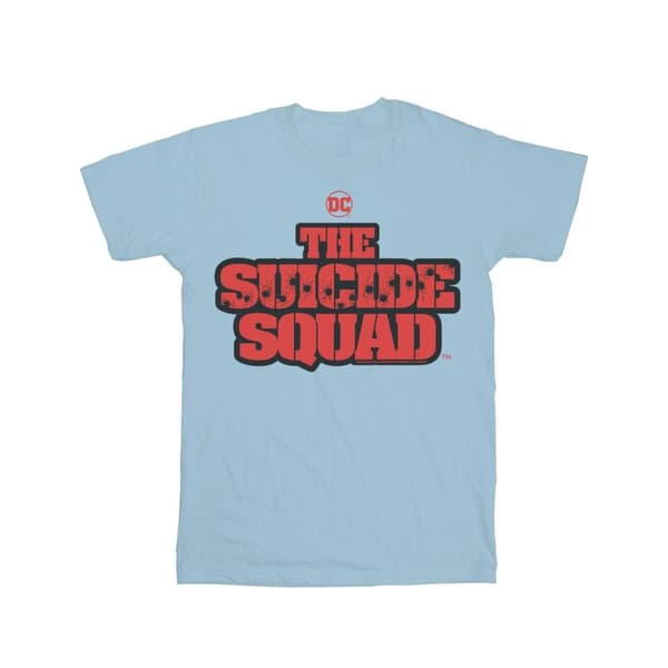 DC Comics Womens/Ladies The Suicide Squad Movie Logo Cotton Boyfriend T-Shirt Baby Blue XL