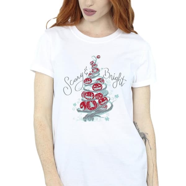 Disney Womens/Ladies The Nightmare Before Christmas Scary & Bright Cotton Boyfriend T-Shirt